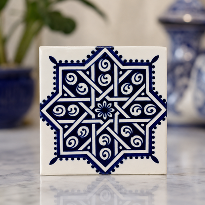 Handmade Moroccan Zellige Tiles Blue & White – Traditional Ceramic Wall Tiles