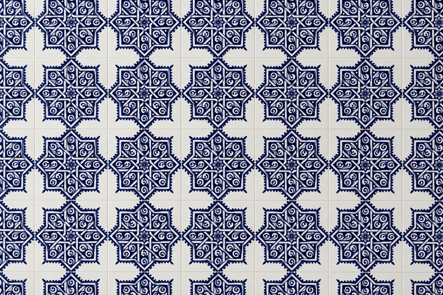 Handmade Moroccan Zellige Tiles Blue & White – Traditional Ceramic Wall Tiles