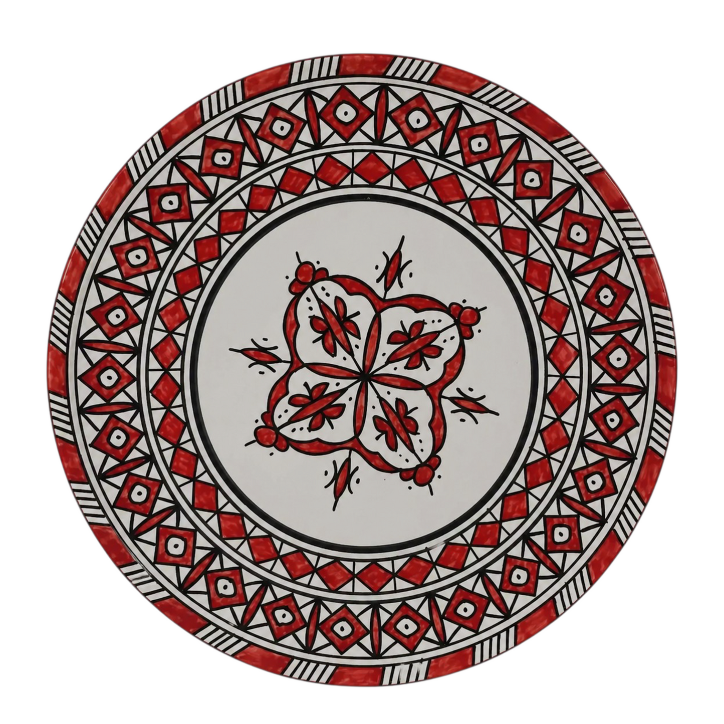 Moroccan Ceramic Plates – Red Design Fes pottery