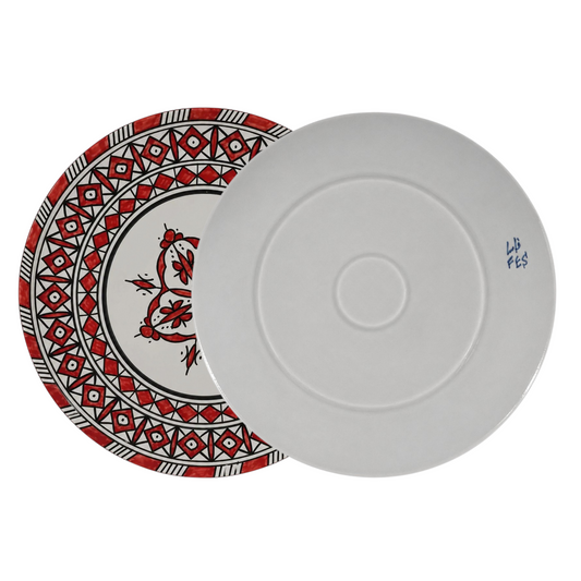 Handmade Moroccan Ceramic Plates – Red Design
