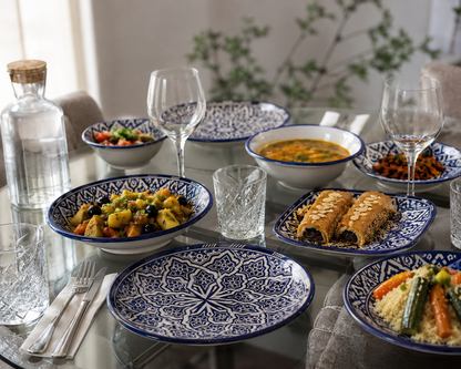 6 Authentic Moroccan ceramic plates| Handcrafted Dinnerware