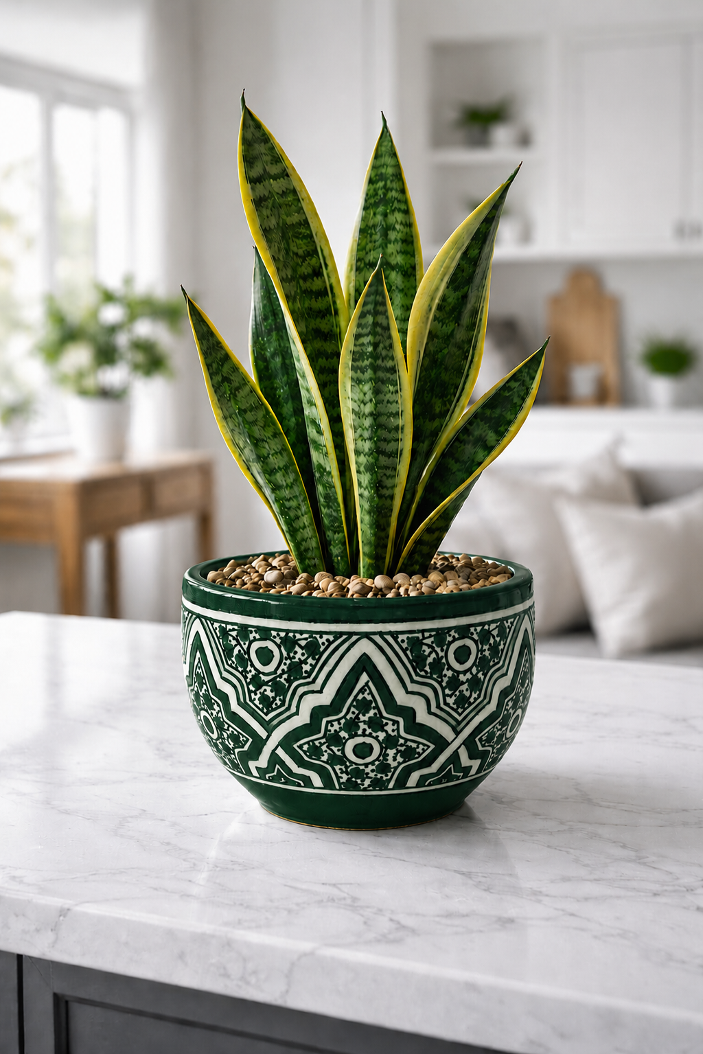 Handcrafted Moroccan Ceramic Planter – Decorative Fez Pottery Flower Pot with Geometric Design