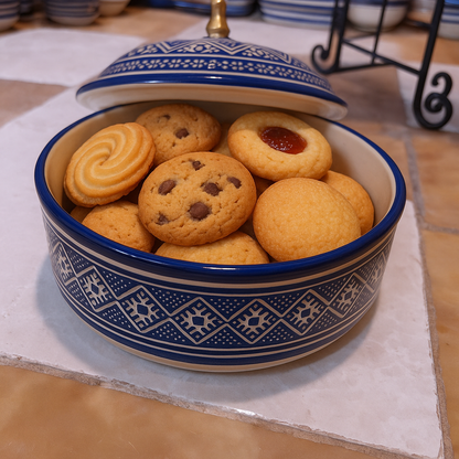 Moroccan Lidded Dish with Brass Handle – Fes-Inspired Traditional Design