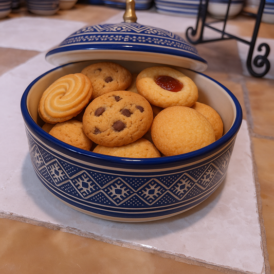 Moroccan Lidded Dish with Brass Handle – Fes-Inspired Traditional Design