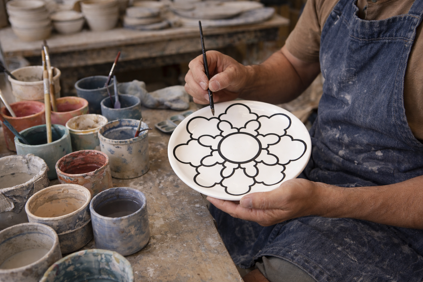 Handmade Moroccan Ceramic Plates – 18, 24 & 27 cm | Dishwasher & Microwave Safe