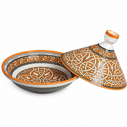 Handmade Turquoise Moroccan Tagine | Hand-Painted Ceramic Serving Tagine from Fez