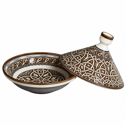Handmade Turquoise Moroccan Tagine | Hand-Painted Ceramic Serving Tagine from Fez