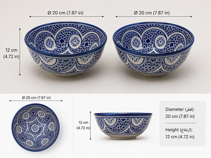 Larg salad bowl handmade and hand painted original from fez Morocco