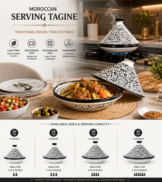 Authentic Moroccan Cooking Tagine – Handmade Ceramic Tagine for Oven Cooking
