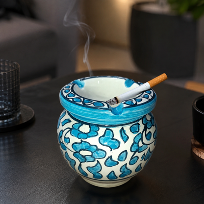 Handmade Moroccan Ceramic Ashtray with Lid