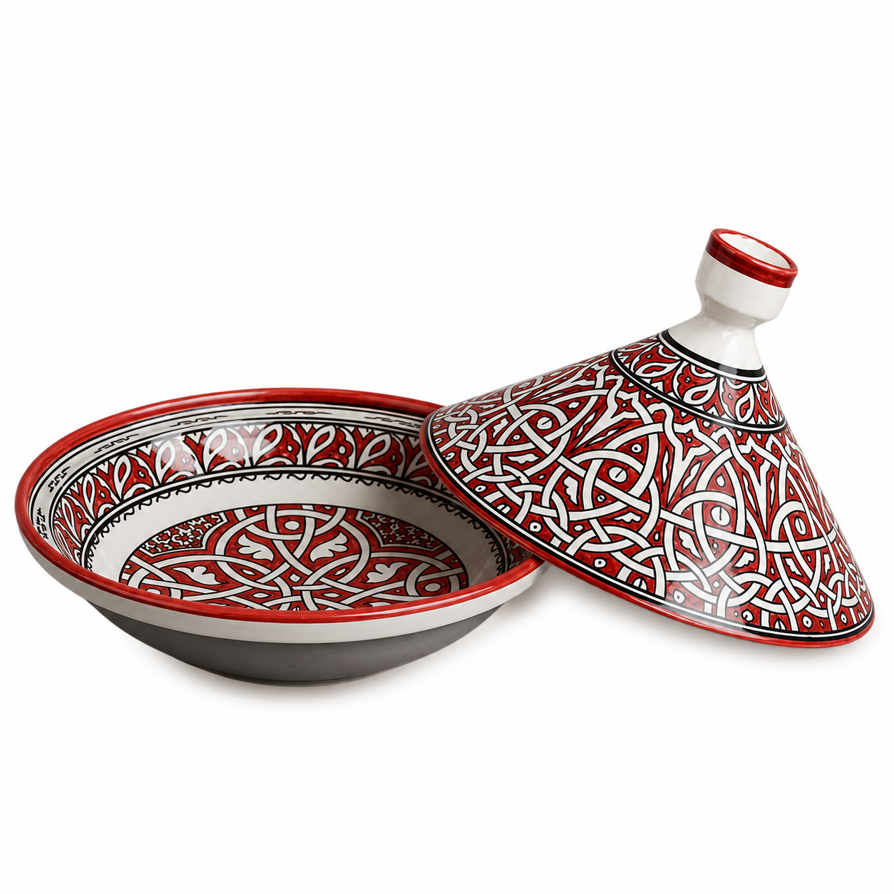 Handmade Turquoise Moroccan Tagine | Hand-Painted Ceramic Serving Tagine from Fez