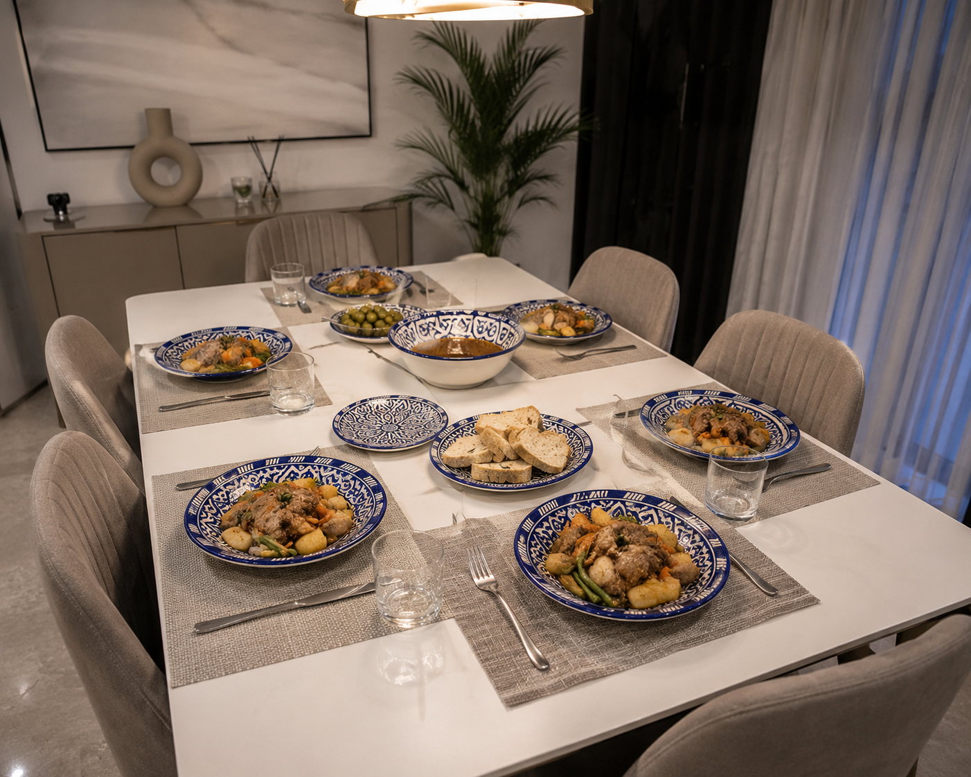 6 Authentic Moroccan ceramic plates| Handcrafted Dinnerware