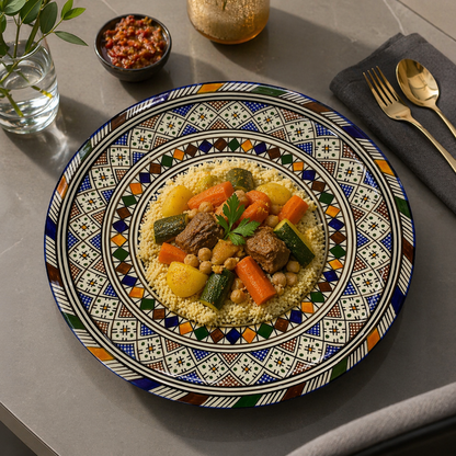Moroccan fez pottery plates
