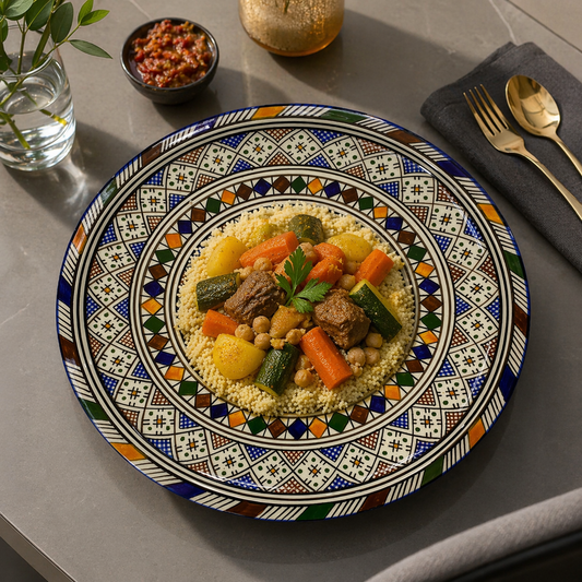 Moroccan fez pottery plates