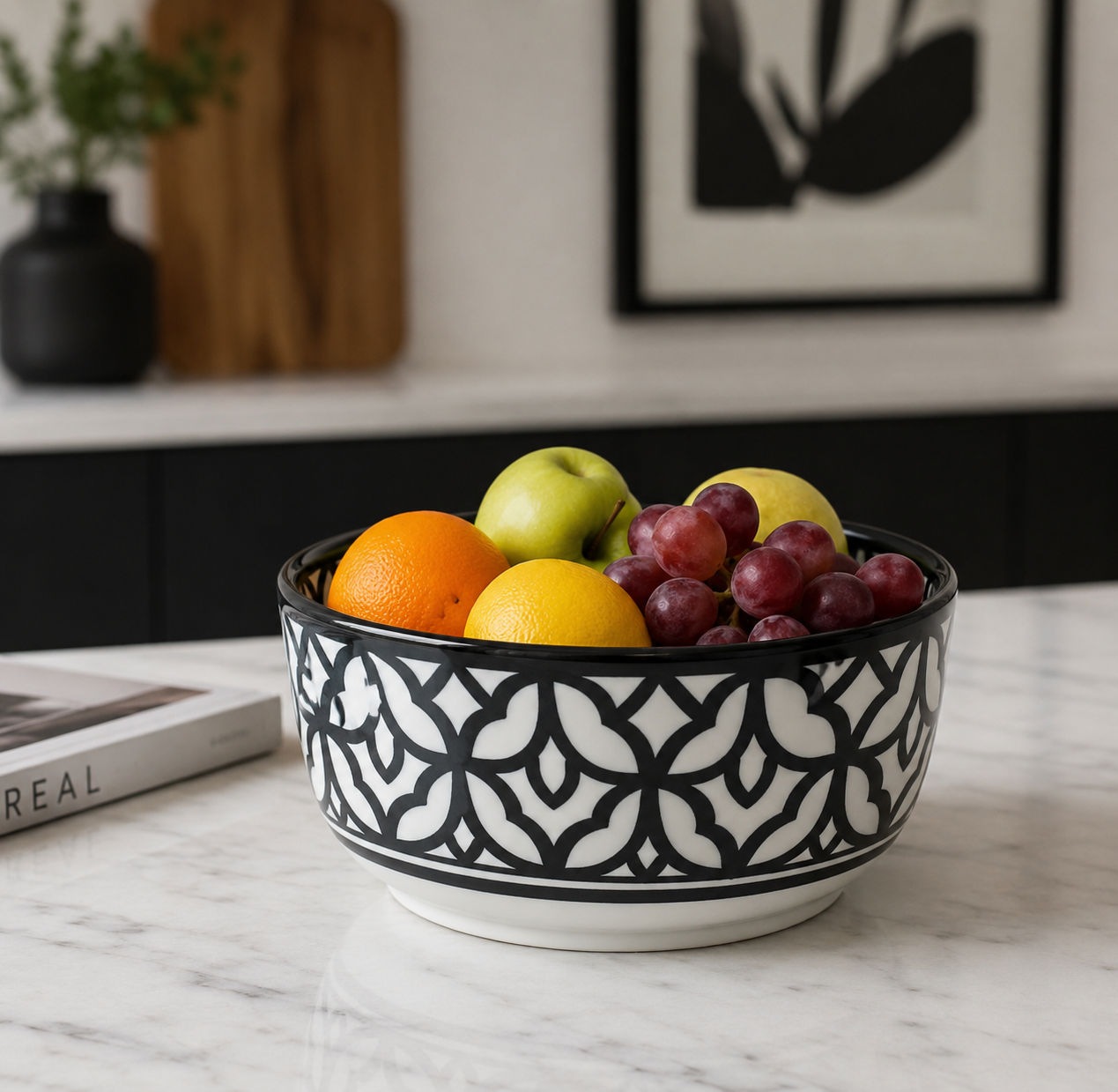 Moroccan salad bowl from Fez -  hand painted handcrafted piece