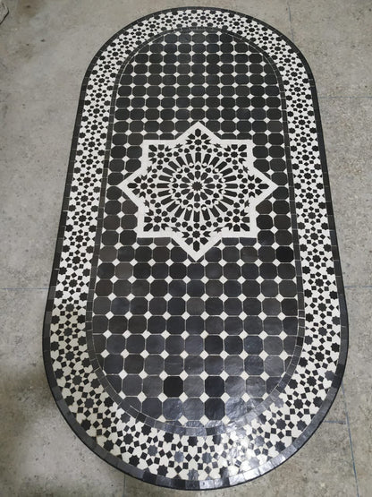 Mesa de mosaico marroquí artesanal – Fez Zellige Art
