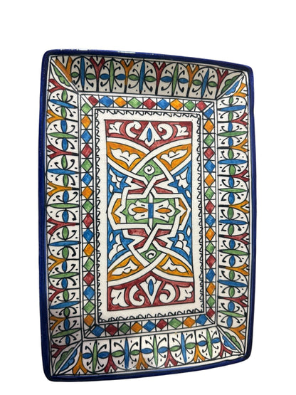 Colorful Handmade Moroccan Ceramic Tea Set – Traditional Fez Pottery with Geometric Design