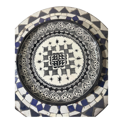 Handmade Moroccan Ceramic Tea Set – Black & White Geometric Design | Traditional Fez Pottery