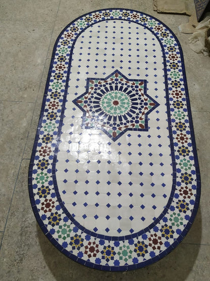 Handcrafted Moroccan Mosaic Table – Fez Zellige Art