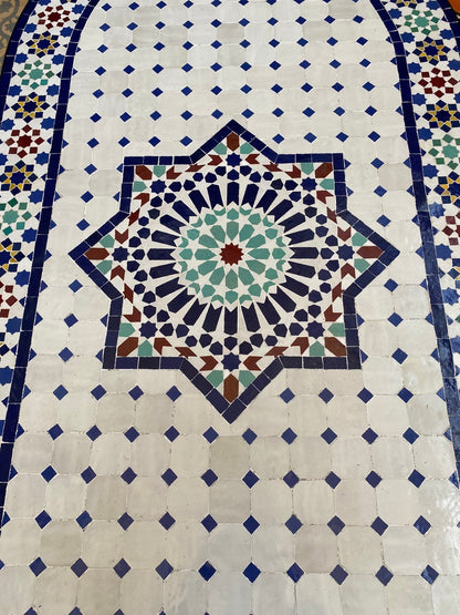 Handcrafted Moroccan Mosaic Table – Fez Zellige Art
