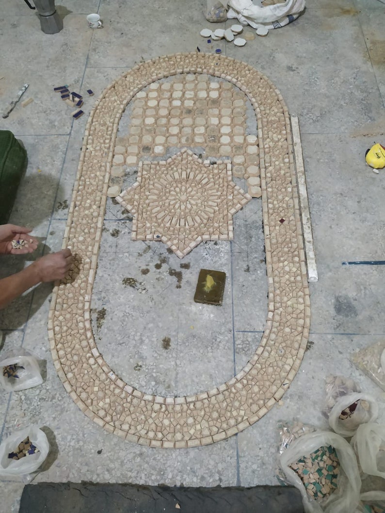 Handcrafted Moroccan Mosaic Table – Fez Zellige Art