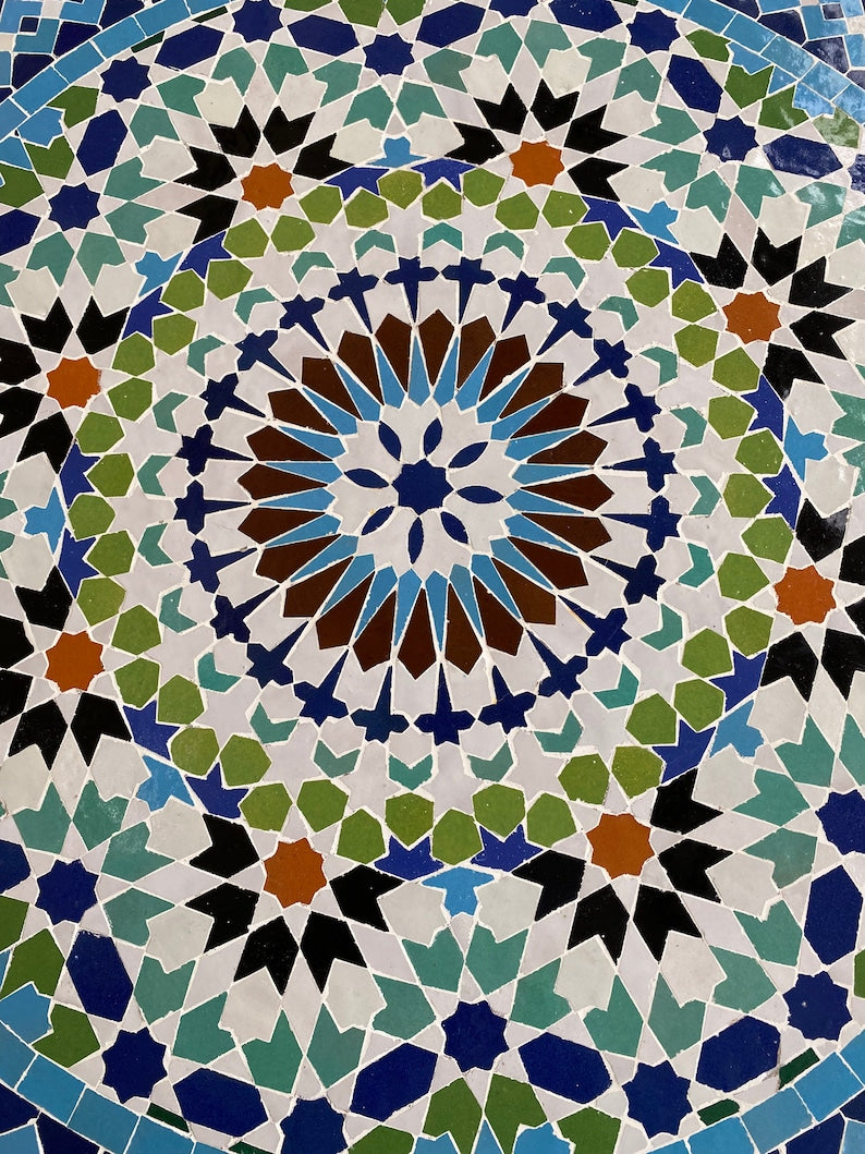 Handmade Moroccan Mosaic Table: multicolore Elegance from fez
