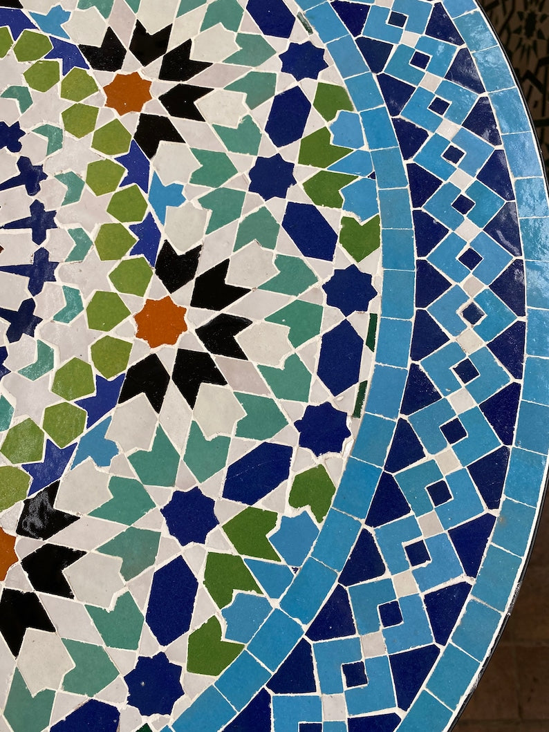 Handmade Moroccan Mosaic Table: multicolore Elegance from fez
