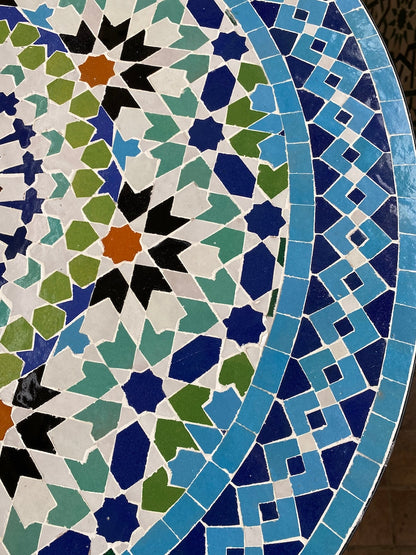 Handmade Moroccan Mosaic Table: multicolore Elegance from fez