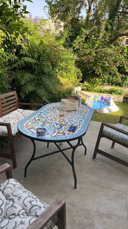 Large Mosaic Table – Fez Zellige Art Handcrafted Moroccan