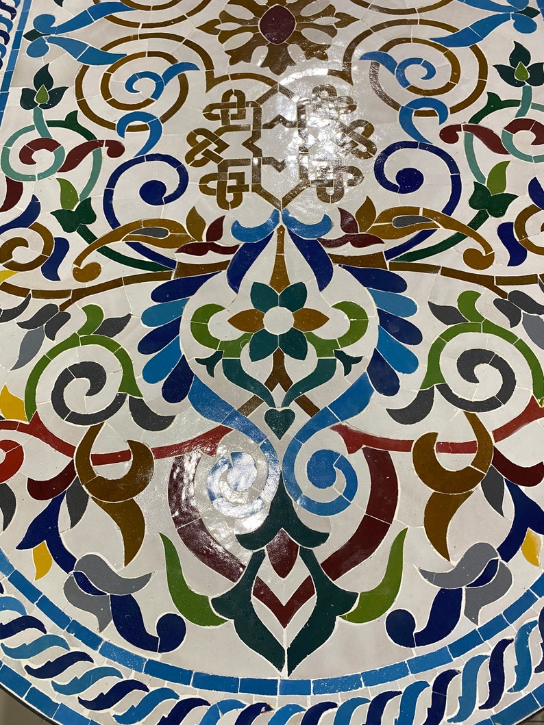 Large Mosaic Table – Fez Zellige Art Handcrafted Moroccan