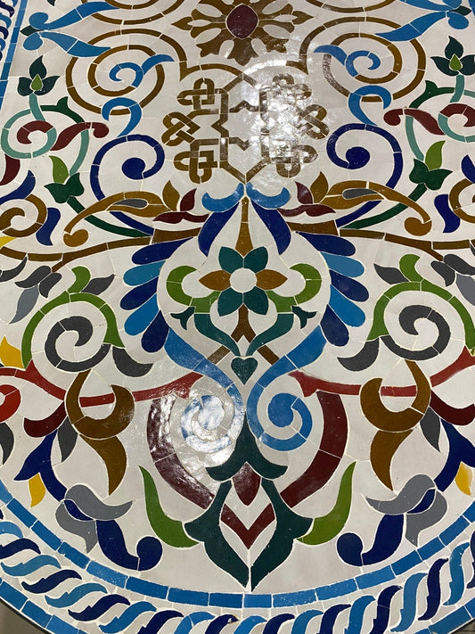 Large Mosaic Table – Fez Zellige Art Handcrafted Moroccan