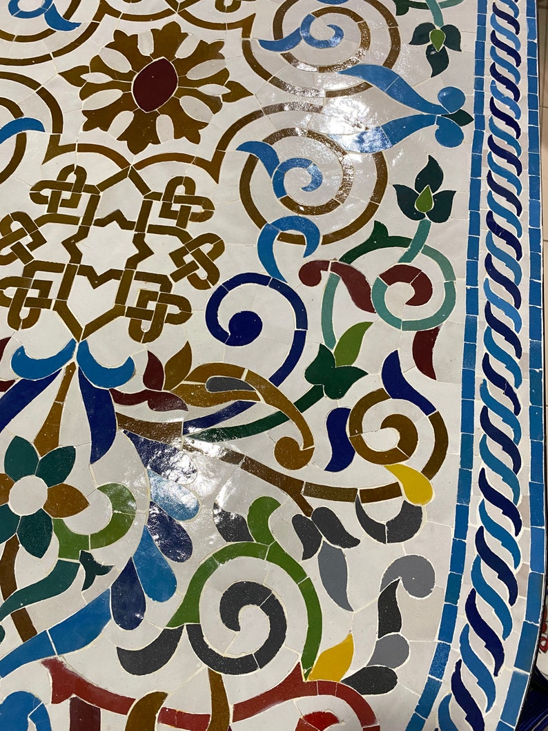 Large Mosaic Table – Fez Zellige Art Handcrafted Moroccan