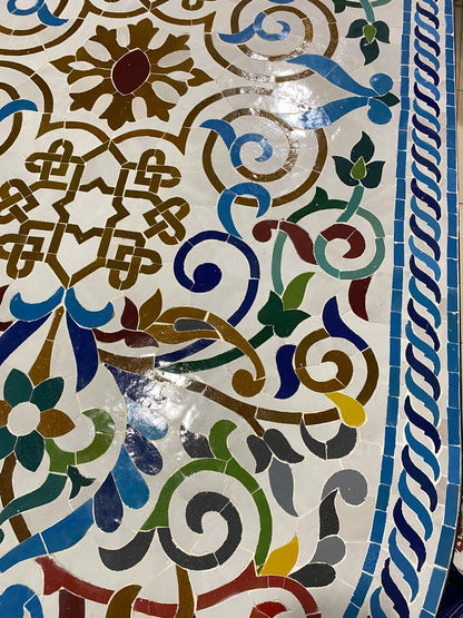 Large Mosaic Table – Fez Zellige Art Handcrafted Moroccan