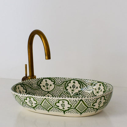 Oval Moroccan Sink Hand-Painted Oval Bathroom Sink
