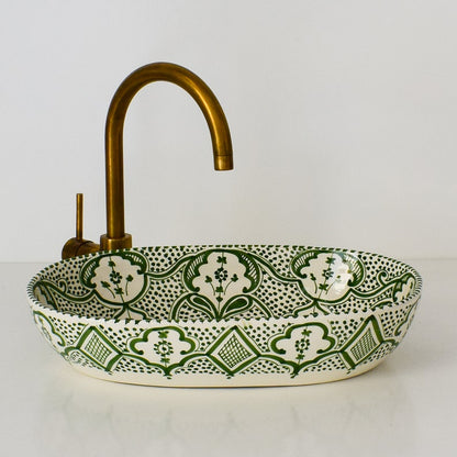 Oval Moroccan Sink Hand-Painted Oval Bathroom Sink