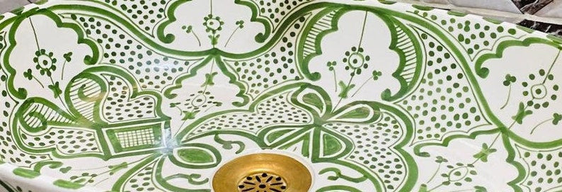 Oval Moroccan Sink Hand-Painted Oval Bathroom Sink