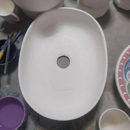 Oval Moroccan Sink Hand-Painted Oval Bathroom Sink