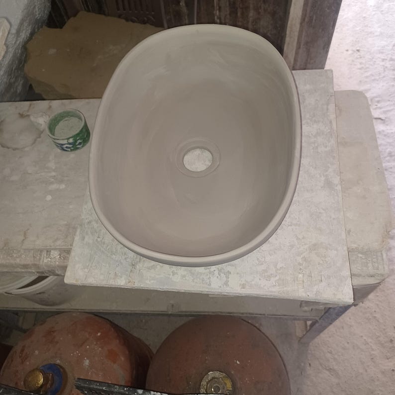Oval Ceramic Wash Basin-Moroccan Bath Sink-Oval Pottery Basin-Vanity Sink-Hand Painted Basin-Oval Ceramic Tub-Clay Sinks-Bathroom Renovation
