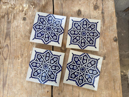 Handmade Moroccan Zellige Tiles Blue & White – Traditional Ceramic Wall Tiles