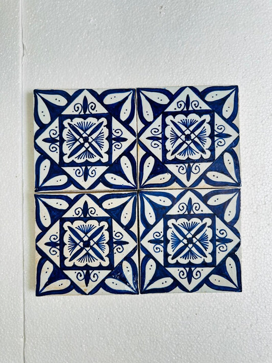 Handmade Moroccan Zellige Tiles Blue & White – Traditional Ceramic Wall Tiles
