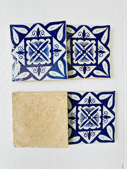 Handmade Moroccan Zellige Tiles Blue & White – Traditional Ceramic Wall Tiles
