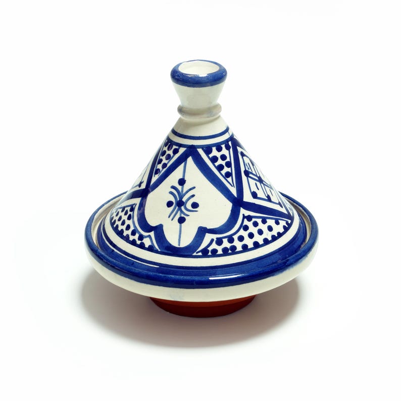 Mini Tajine Marocain Fait Main – Pot à Épices Céramique Décoratif | Poterie Traditionnelle de Fez (6 mini tajines)
