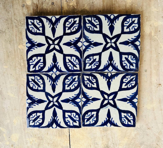 Handmade Moroccan Zellige Tiles Blue & White – Traditional Ceramic Wall Tiles