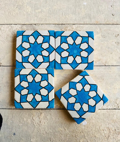 Handmade Moroccan Zellige Tiles Blue & White – Traditional Ceramic Wall Tiles