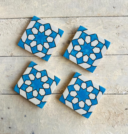 Handmade Moroccan Zellige Tiles Blue & White – Traditional Ceramic Wall Tiles
