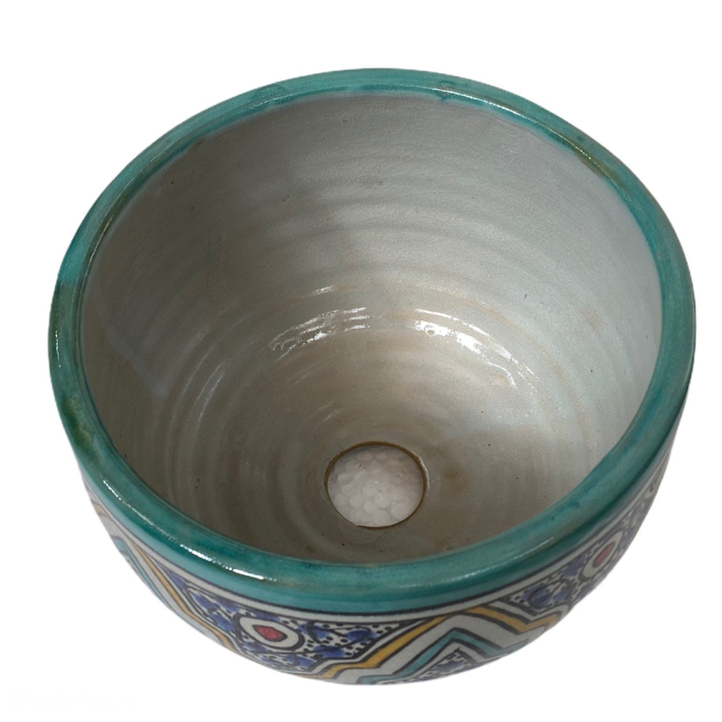 Handcrafted Moroccan Ceramic Planter – Decorative Fez Pottery Flower Pot with Geometric Design