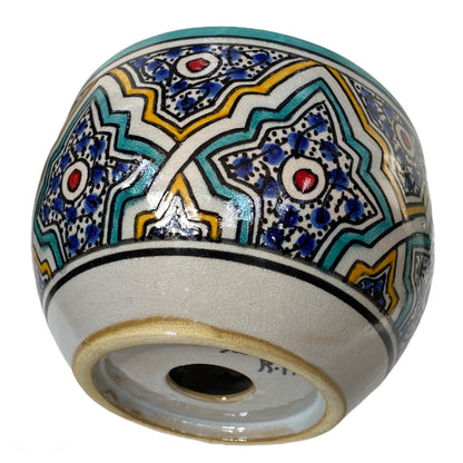 Handcrafted Moroccan Ceramic Planter – Decorative Fez Pottery Flower Pot with Geometric Design