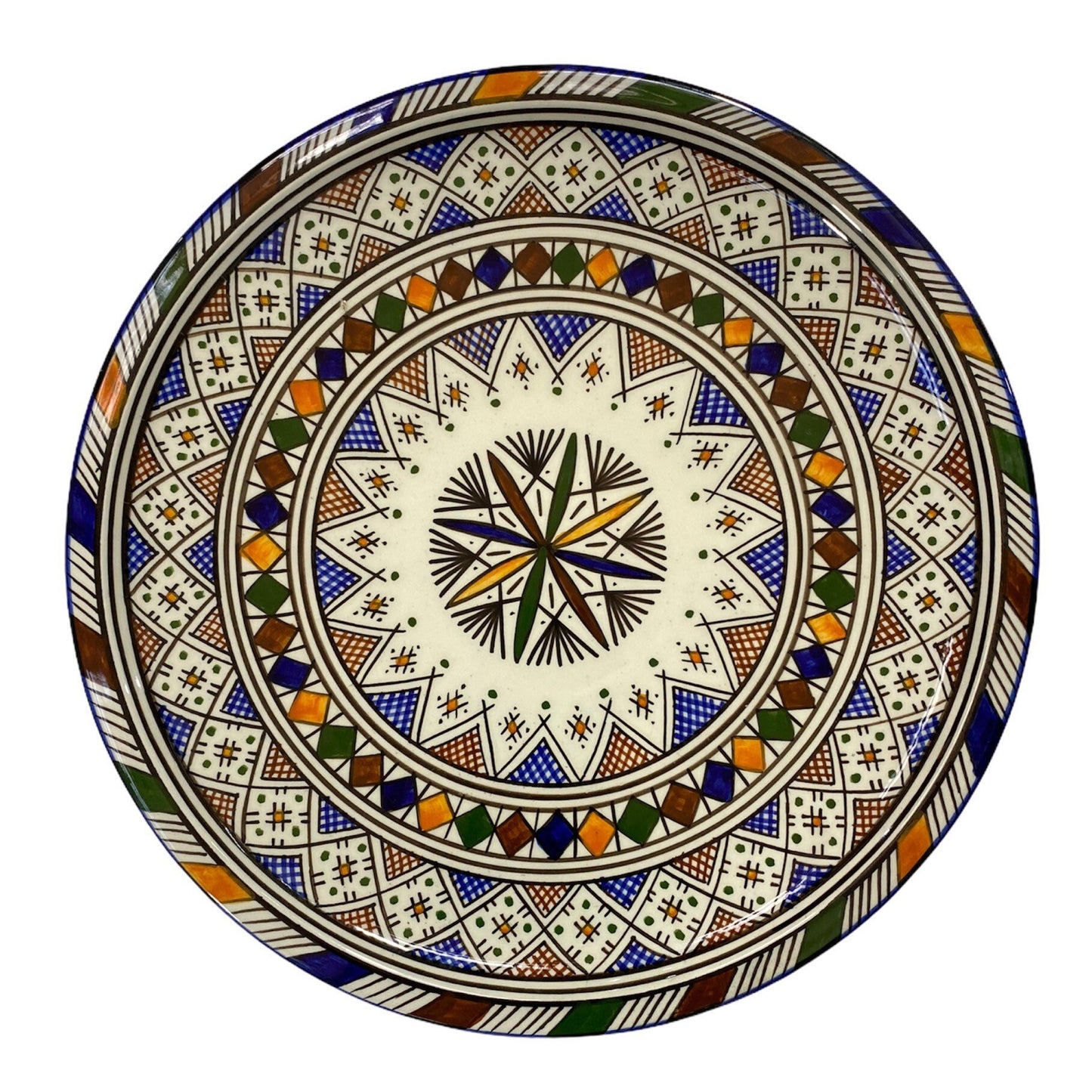 Moroccan fez pottery plates