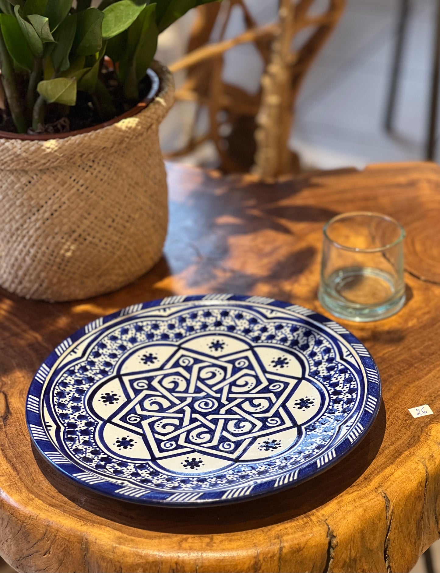 6 dinner plates blue and white dinner set ,handmade and hand painted