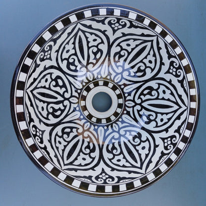 Premium Moroccan Fez Ceramic Sink – Multiple Sizes (25–50 cm)